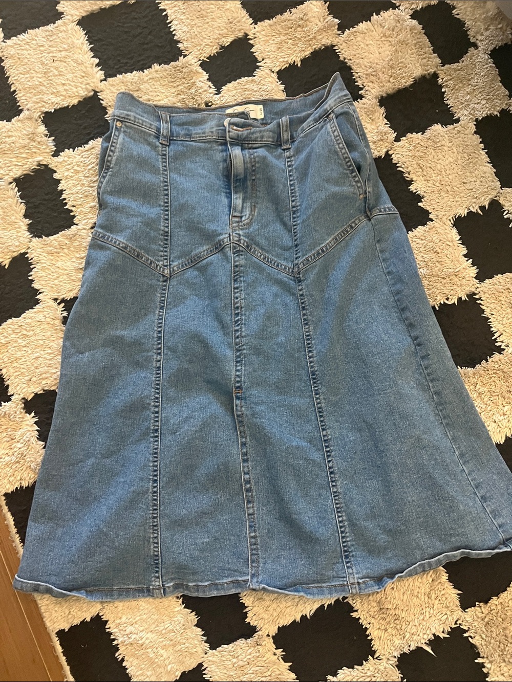 Jessica Simpson Blue Denim A-Line Midi Skirt